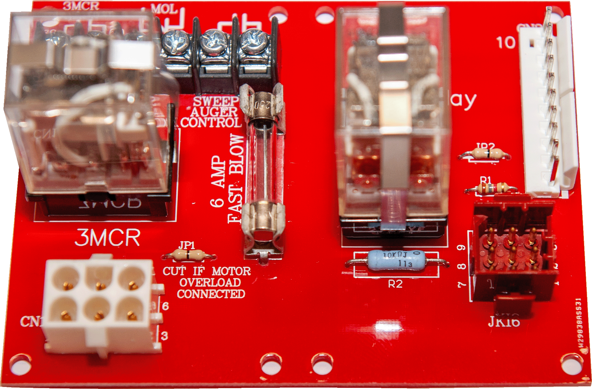 Flame Control/Aux Unload PCB Assy WITH Relays and Clips